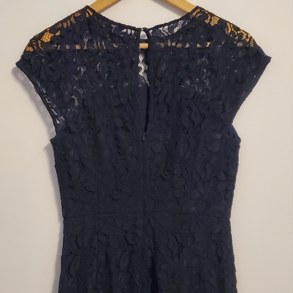 Gorgeous Banana Republic Navy Lace Overlay Midi Dress - Picture 6 of 9